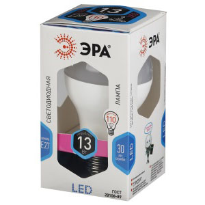 Лампа светодиодная ЭРА LED А60-13w-840-E27