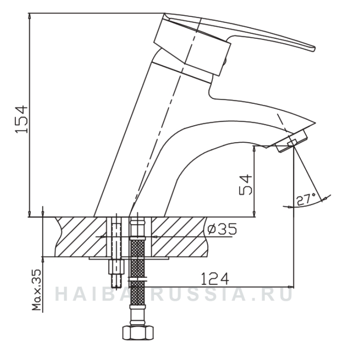 СМЕСИТЕЛЬ ДЛЯ РАКОВИНЫ HAIBA HB06 HB1006