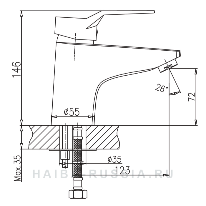 СМЕСИТЕЛЬ ДЛЯ РАКОВИНЫ HAIBA HB63 HB1063