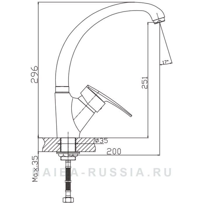 СМЕСИТЕЛЬ ДЛЯ КУХНИ HAIBA HB06 HB4106-2