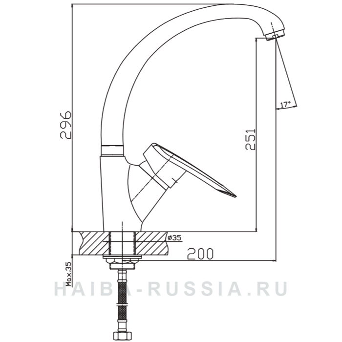 СМЕСИТЕЛЬ ДЛЯ КУХНИ HAIBA HB07 HB4107-2